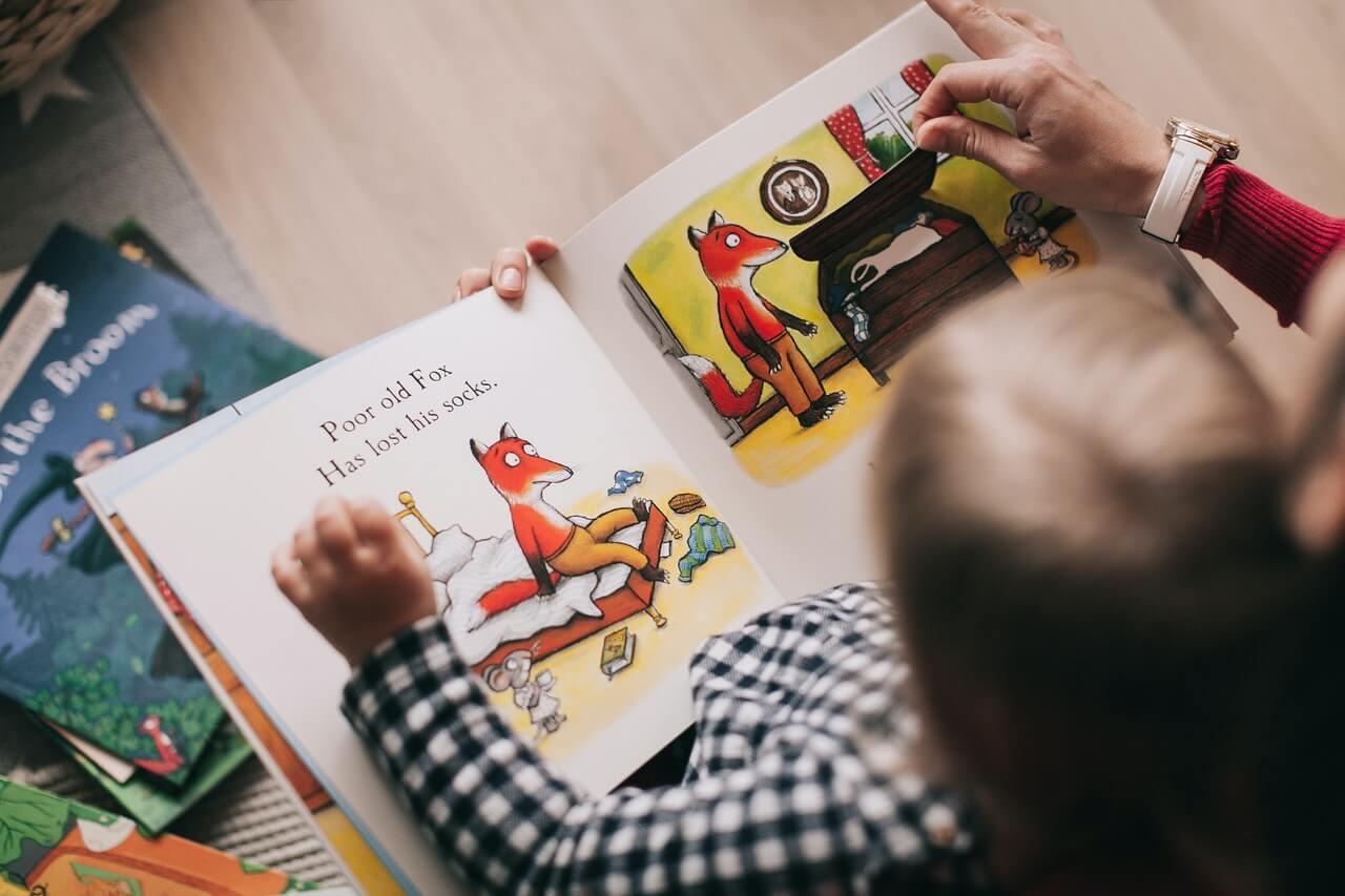 Toddler Boy Reading Book